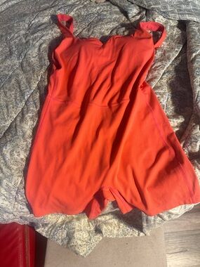 Women’s Sleeveless Red Ribbed Bodysuit Romper